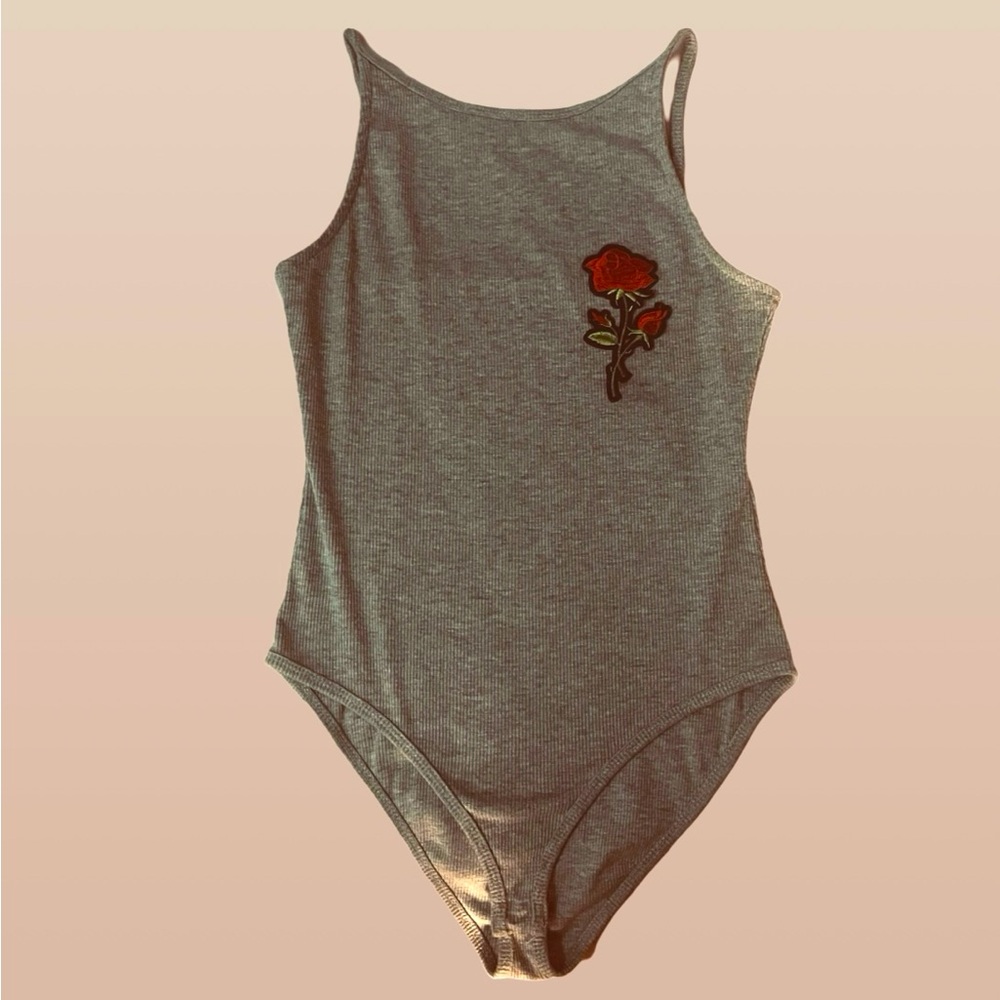 [SOLD] Rose Patch Spaghetti Strap Bodysuit